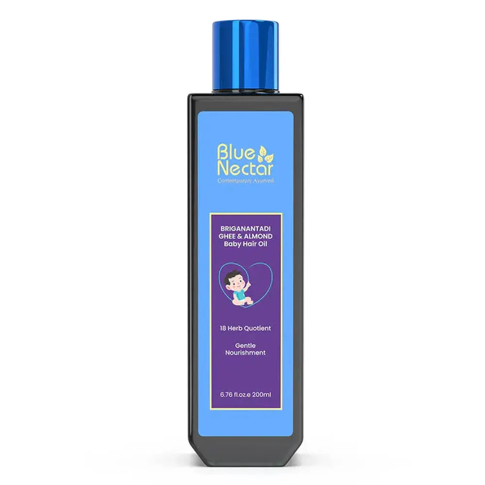 Blue Nectar Baby Hair Oil With Ghee For Nourishment And Baby Hair Growth (18 Herbs) - 100Ml 1