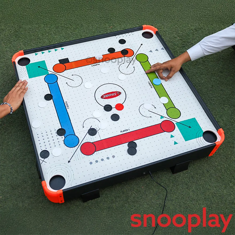 Simarr Air Carrom Jumbo Game With 23 Carrom Coins, 1 Stricker & 8 Table-Top Legs (5-14 Years) 1