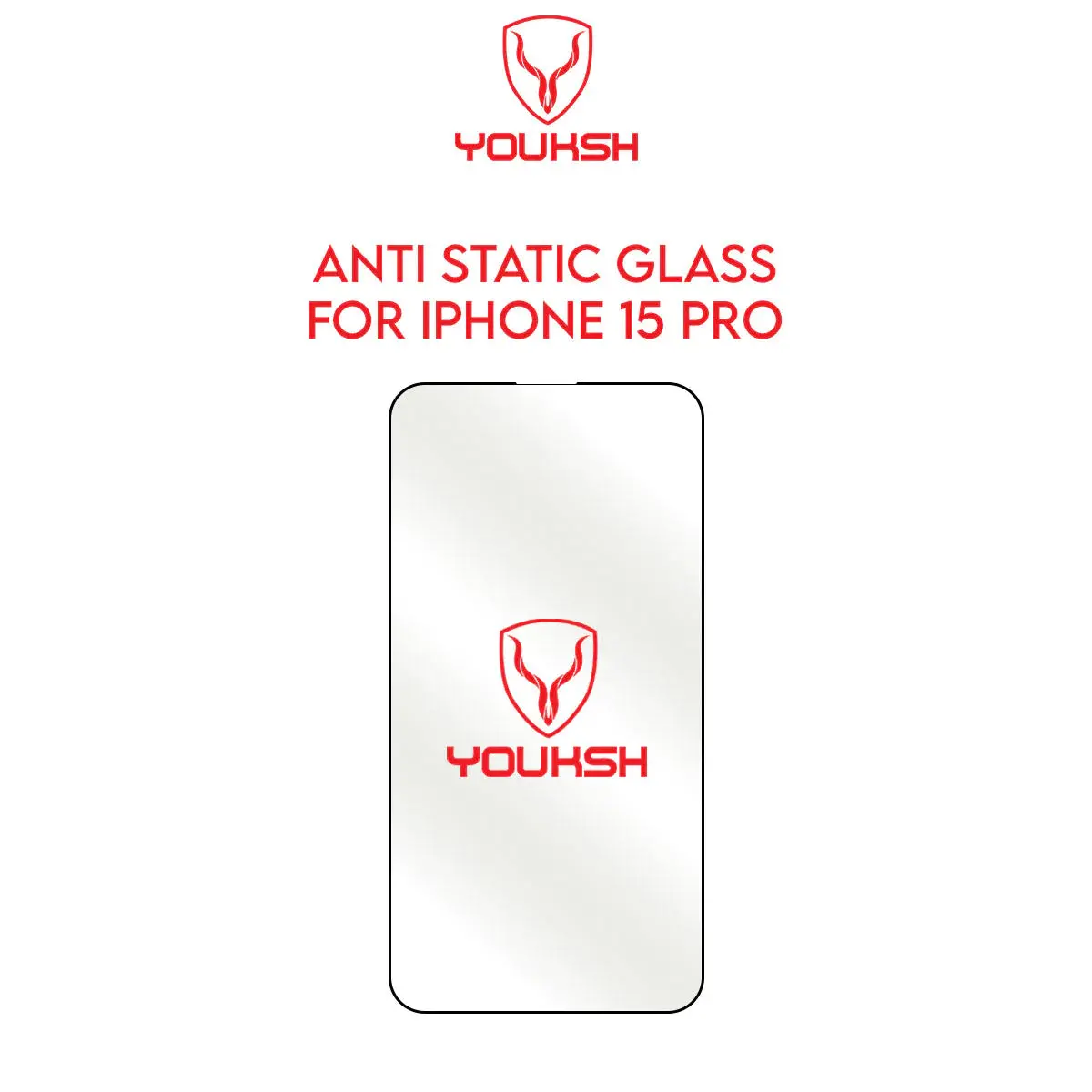 Youksh Apple Iphone 15 Pro Anti Static Clear Glass Protector With Youksh Installation Kit 1