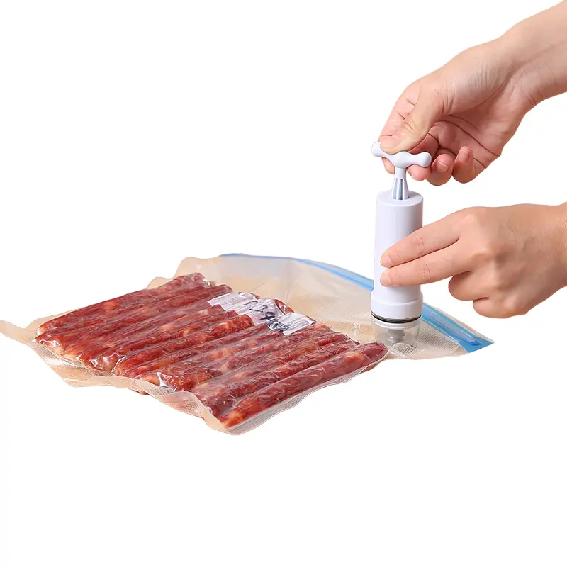 Food Storage Vacuum Sealing Suction Bag With Mini Manual Vacuum Pump 1