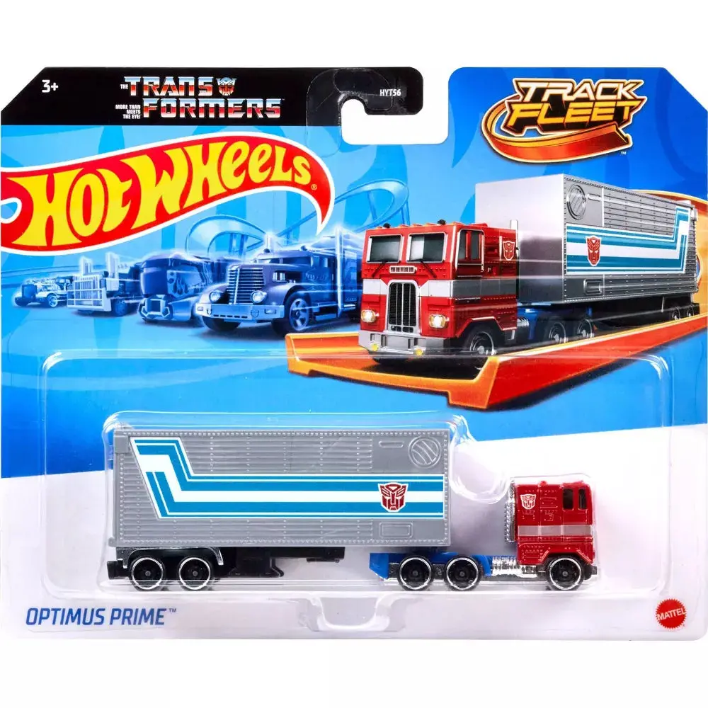 Hot Wheels Track Fleet Transformers Optimus Prime Cab & Trailer 1/64 Scale 1