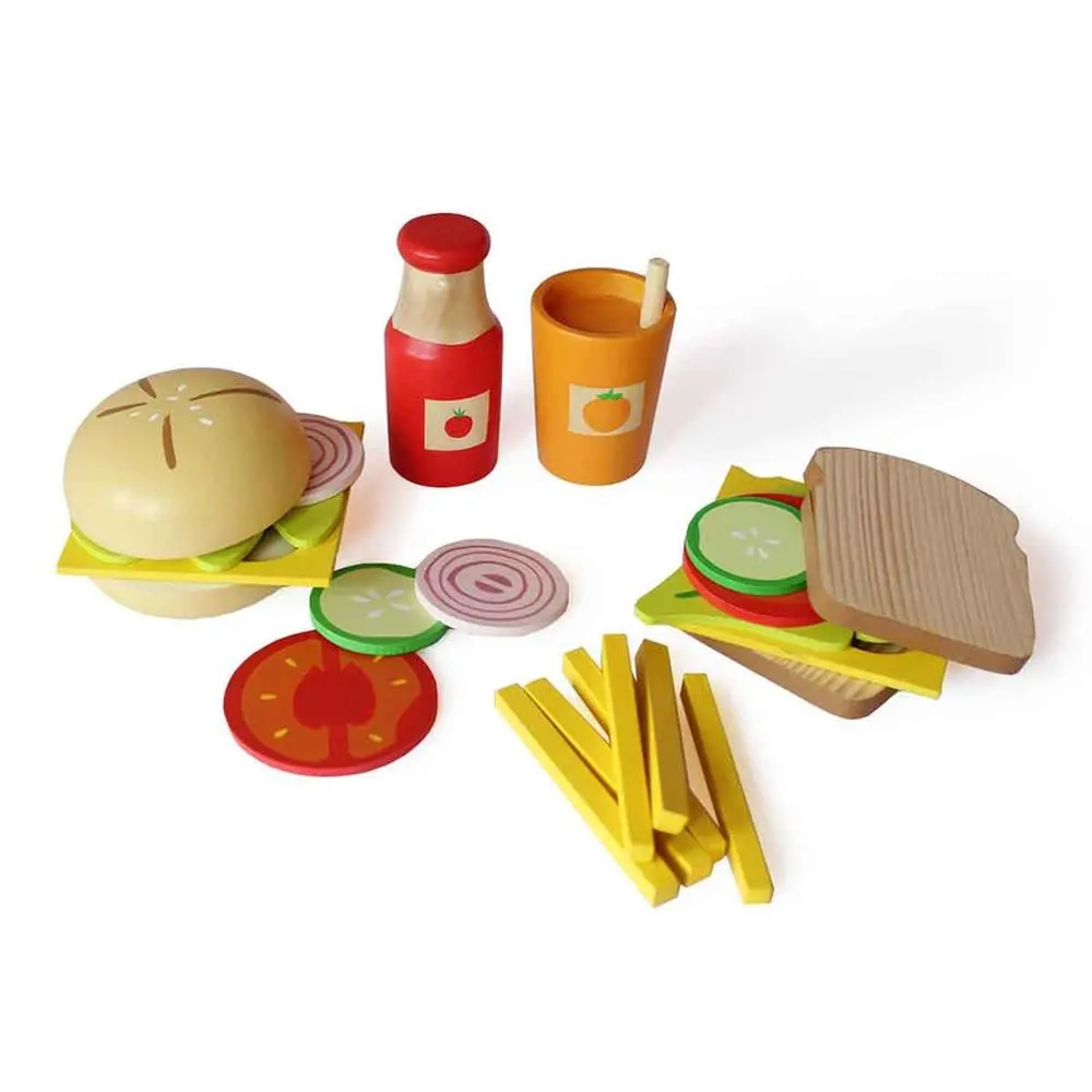 Shumee Wooden Sandwich & Burger Pretend Play Set (3-8 Years) 1