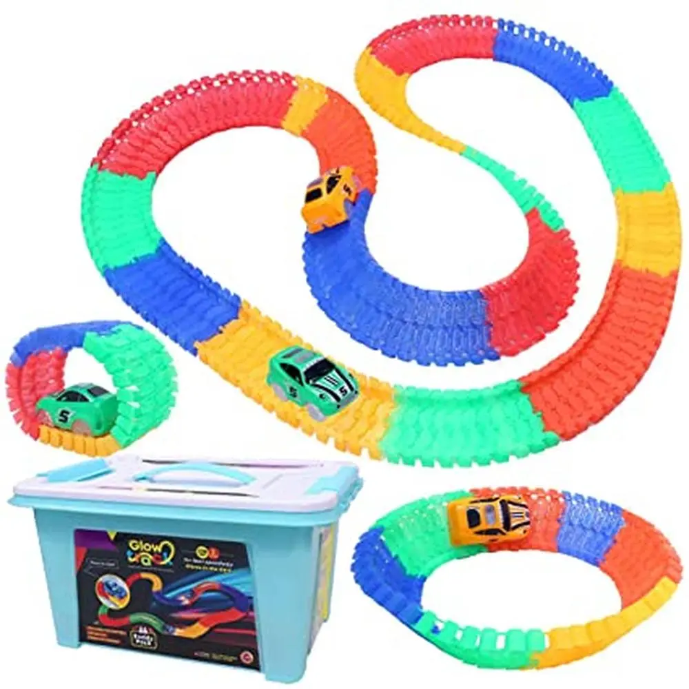 Glow Track Action Car Set - 238 Pieces | Bendable Track Set (3-6 Years) 1