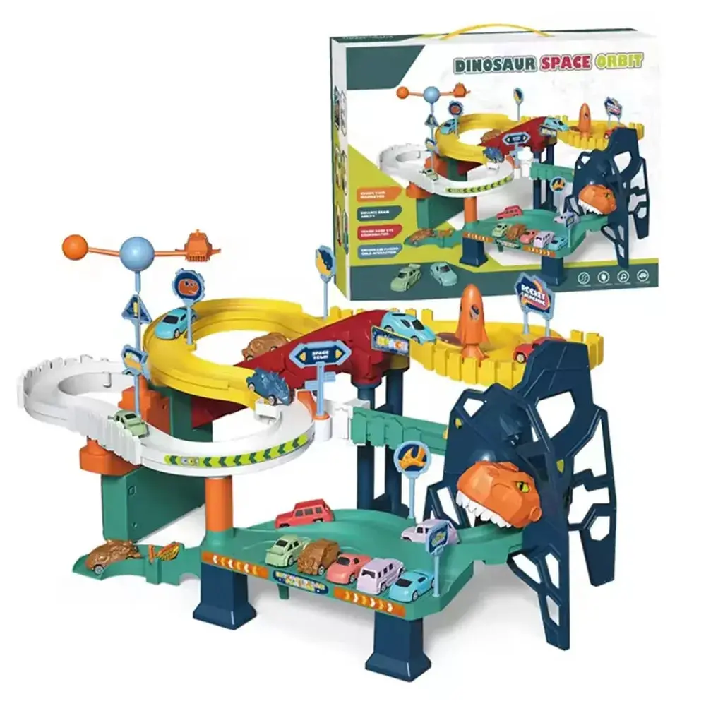 Kidology Space Themed Dinosaur Race Car Track Set 1