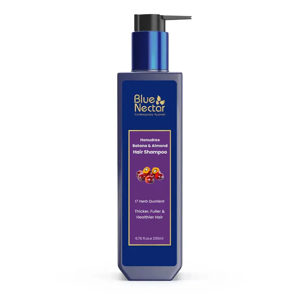 Blue Nectar Batana & Almond Hair Shampoo For Hair Growth (17 Herbs) - 200Ml 1