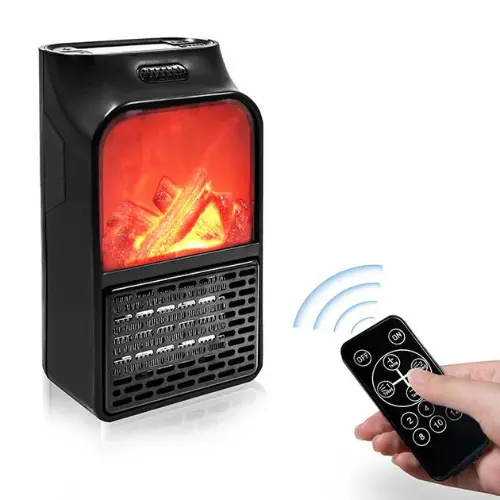 Flame Heater 900W Mini Portable Electric Fireplace Warmer 1