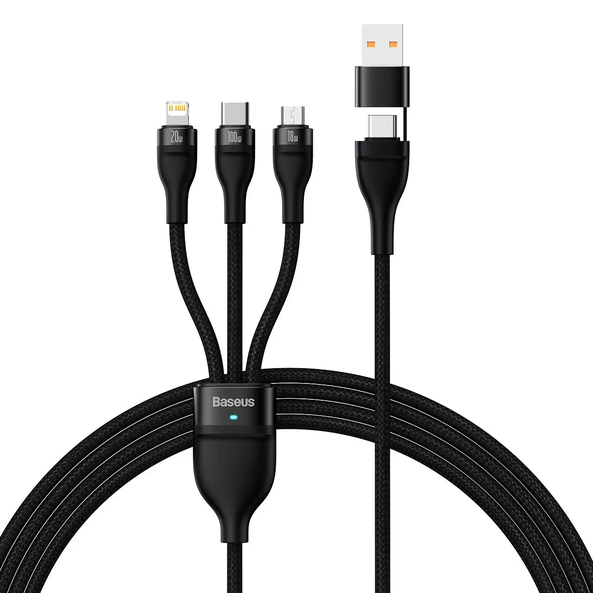 Baseus Flash Series Ii 3 In 1 100W Charging Cable U+C To M+L+C 1