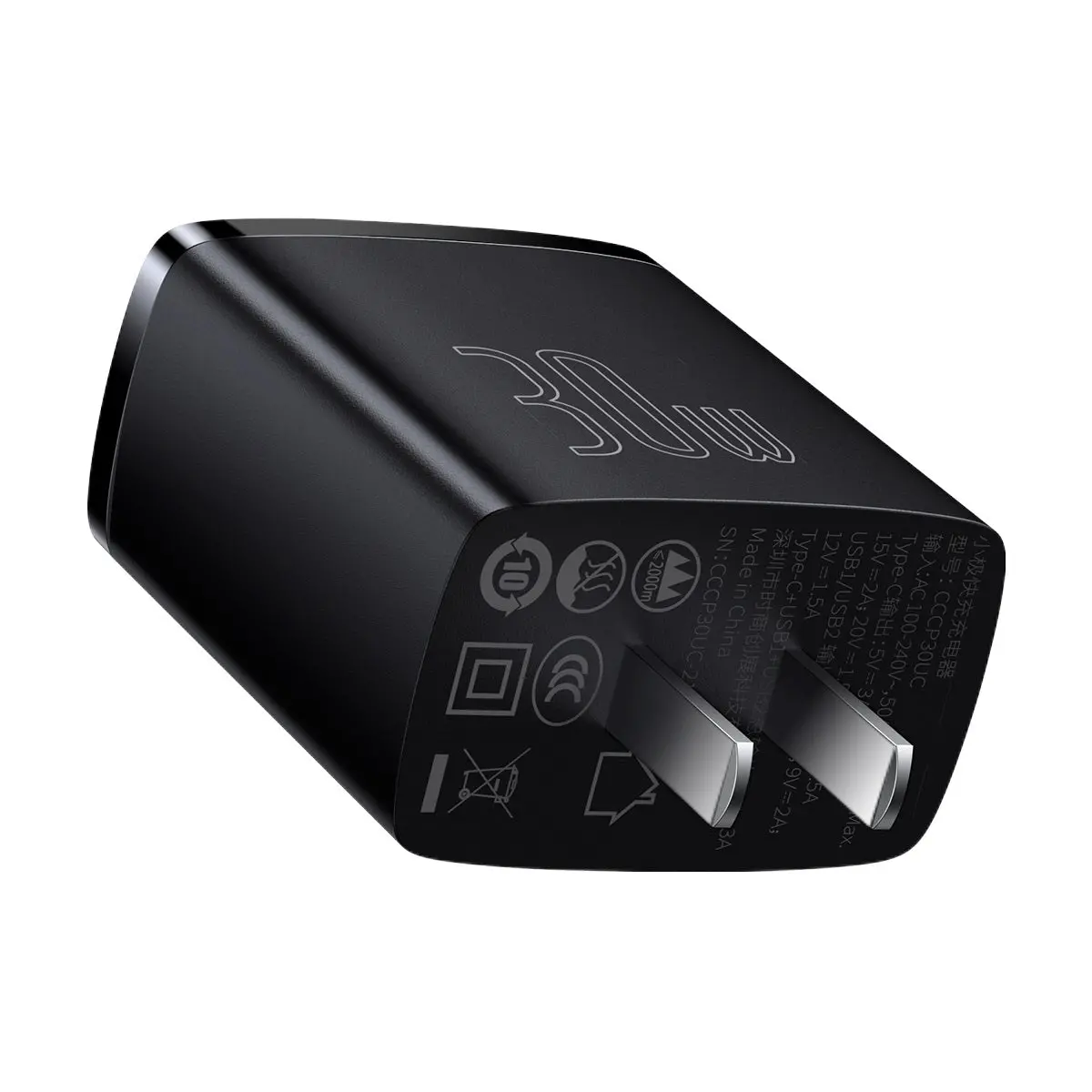 Baseus Compact 30W Quick Charger 2U+C Cn 1