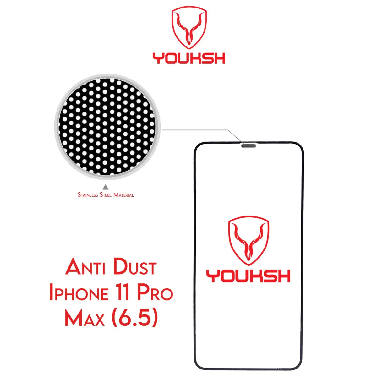 Youksh Apple Iphone 11 Pro Max Anti Static Glass Protector With Youksh Installation Kit 1
