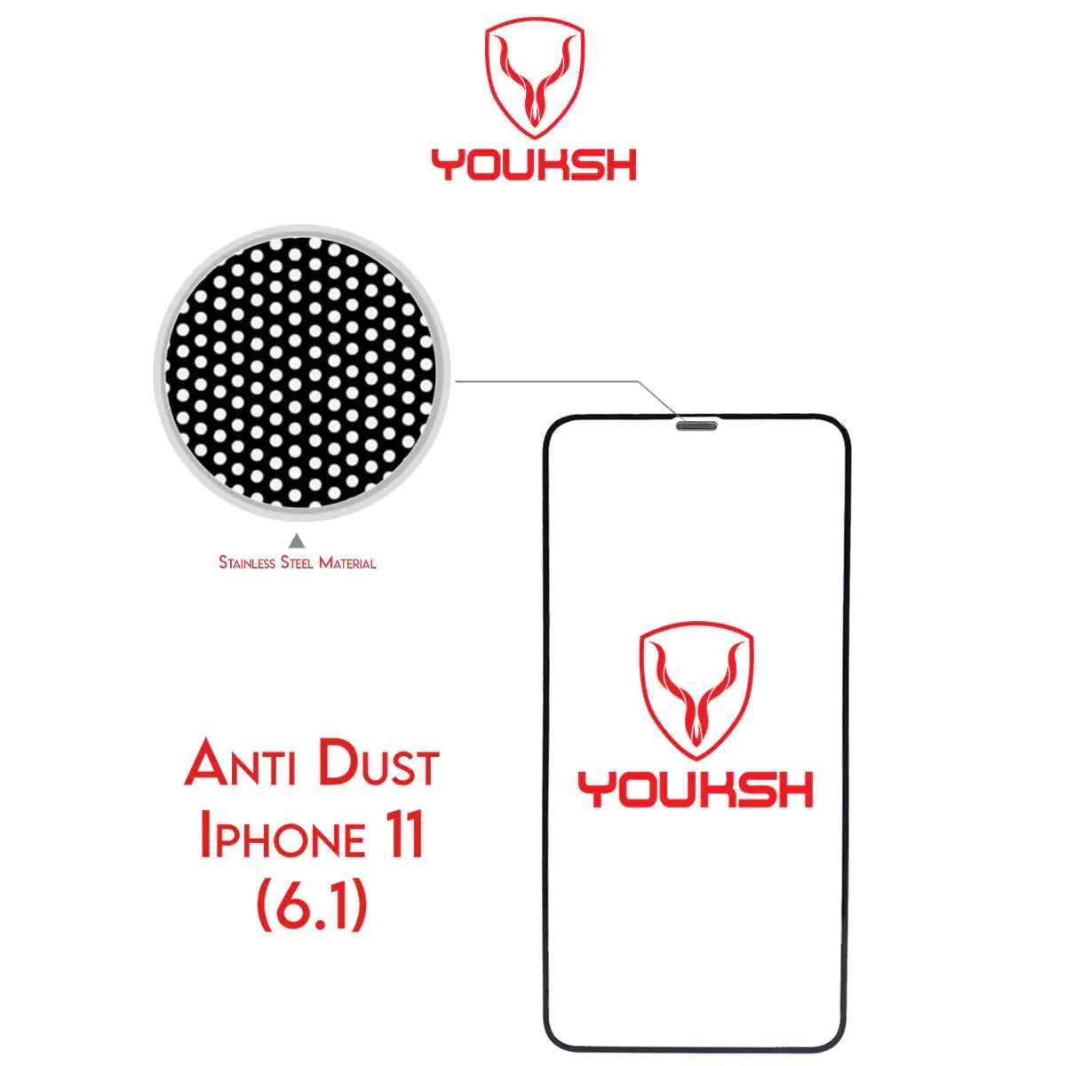 Youksh Apple Iphone 11 Anti Static Glass Protector With Youksh Installation Kit 1