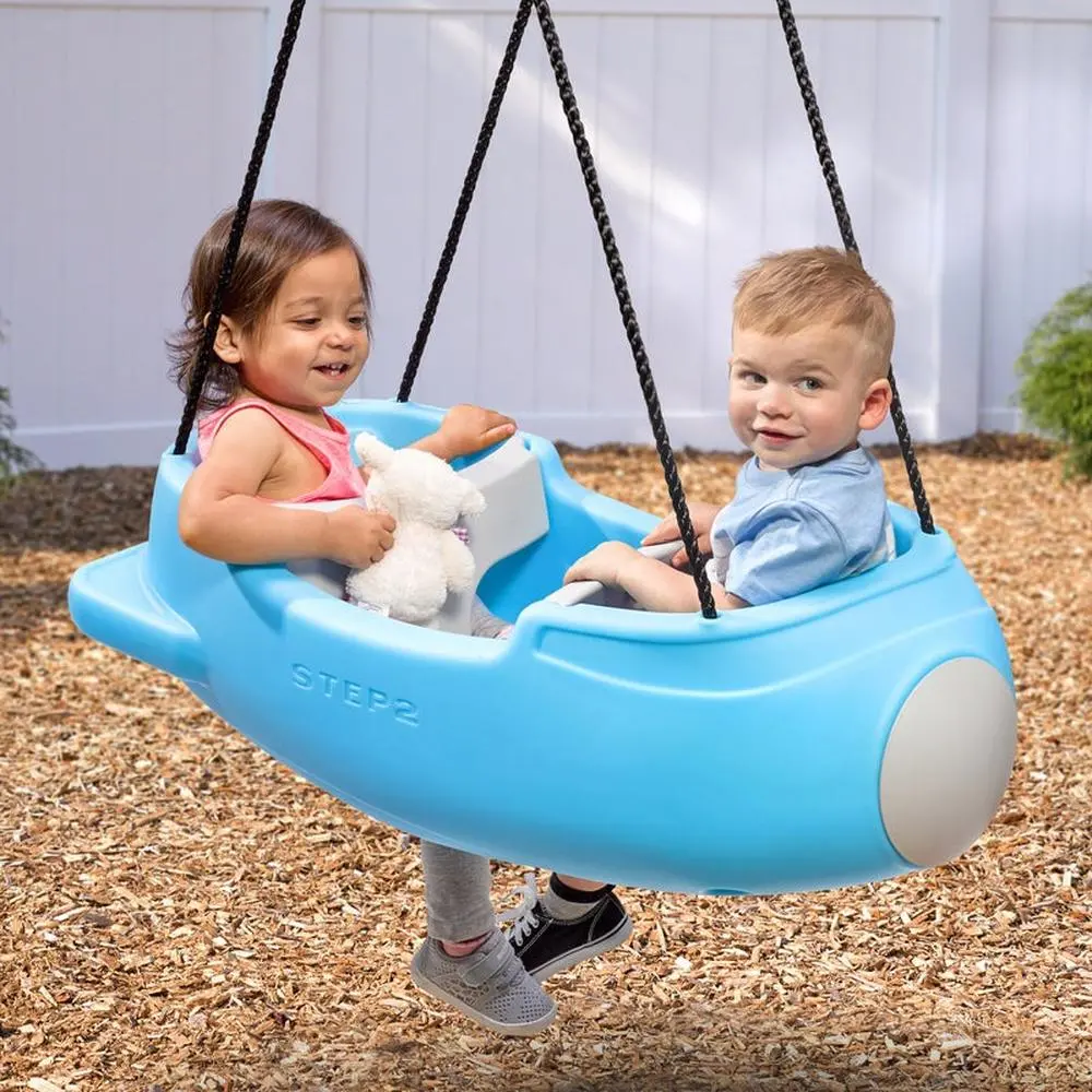 Step2 Premium Rocket Ship Themed Dual Swing - A Safe Ride For Two (9 Months - 3 Years) 1