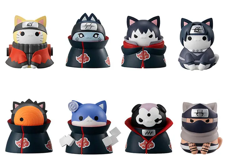 Megahouse Naruto Nyaruto! Defense Battle Of Village Of Konoha! Trading Figures Box Set Of 8 1