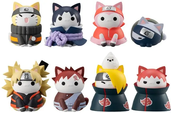 Megahouse Naruto Nyaruto! Battle With Akatsuki Trading Figures Box Set Of 8 1