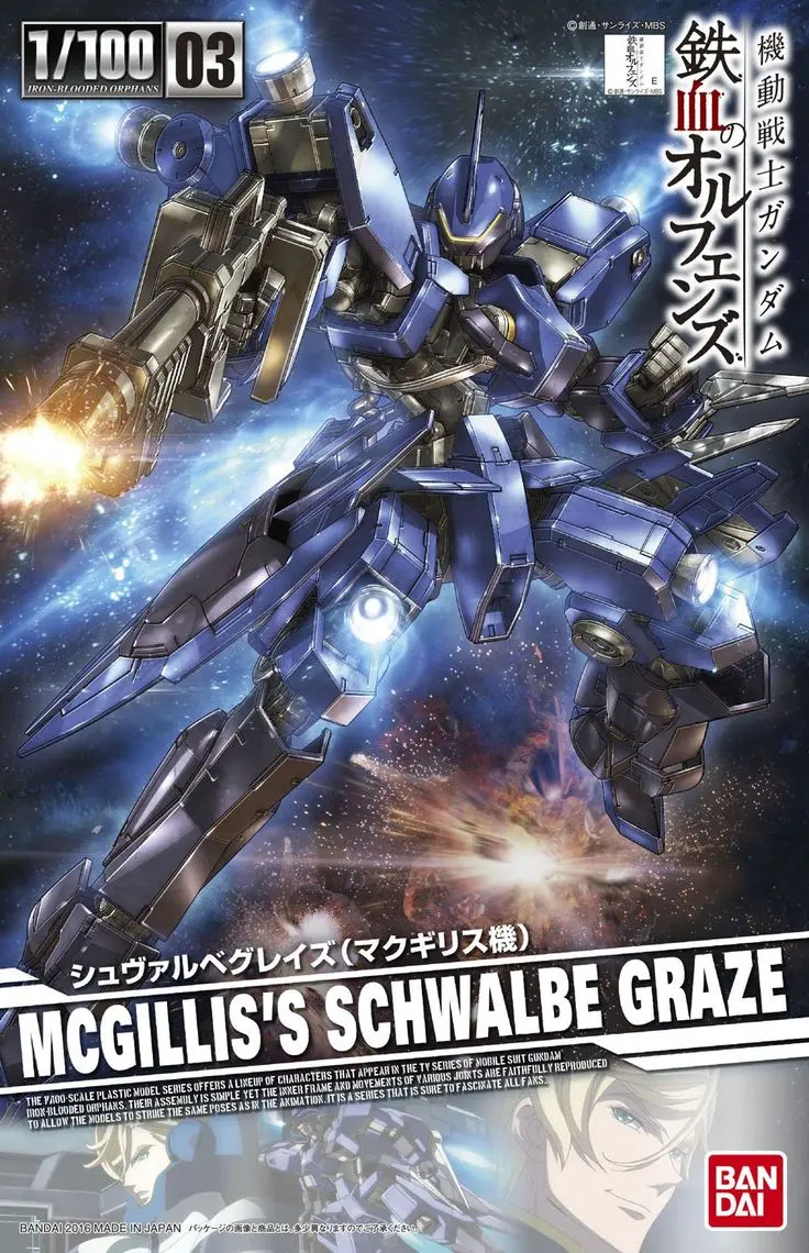 Gundam 1/100 Ng #03 Schwalbe Graze Mcgillis's Custom Iron-Blooded Orphans Model Kit 1