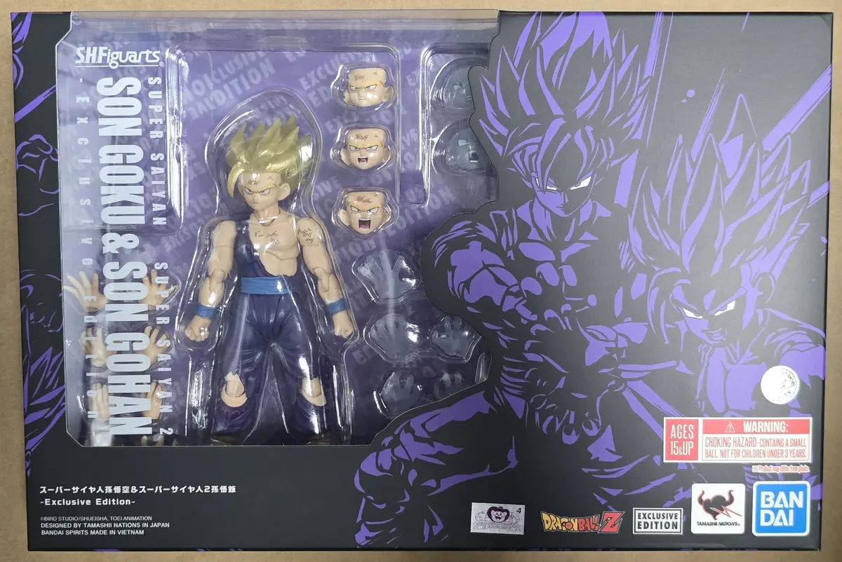 *Open Box* S.H. Figuarts Dragon Ball Z Sdcc Super Saiyan Son Goku And Super Saiyan 2 Son Gohan Action Figure 1