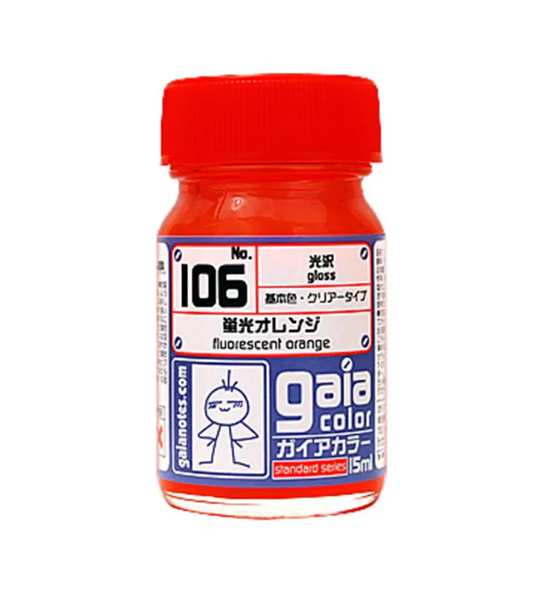 Gaianotes Gaia 106 Gloss Fluorescent Orange 15Ml Paint Bottle 1
