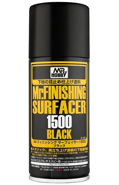 Mr. Hobby Mr. Finishing Surfacer 1500 Black Spray 170Ml B526 B-526 Model Kit 1