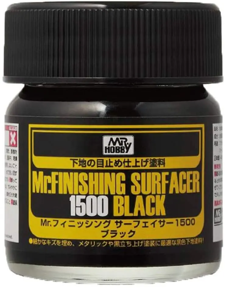 Mr. Hobby Mr. Finishing Surfacer 1500 Black Bottle 40Ml Sf288 Sf-288 Model Kit 1