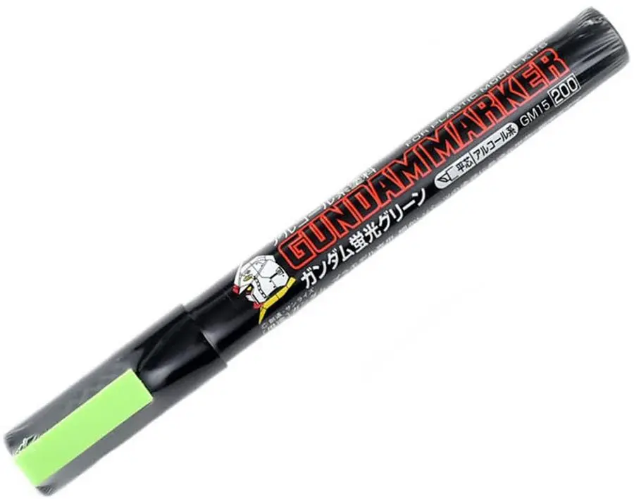Gundam Marker Gm15 Fluorescent Green - Chisel Tip Marker Paint Pen 1