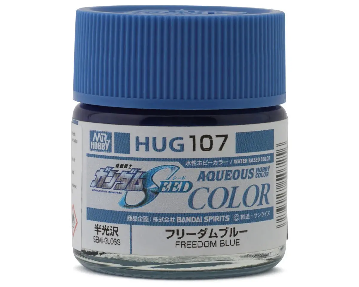 Mr. Hobby Aqueous Hobby Color Gundam Seed Hug107 Freedom Blue Semi Gloss Paint 10Ml Bottle 1