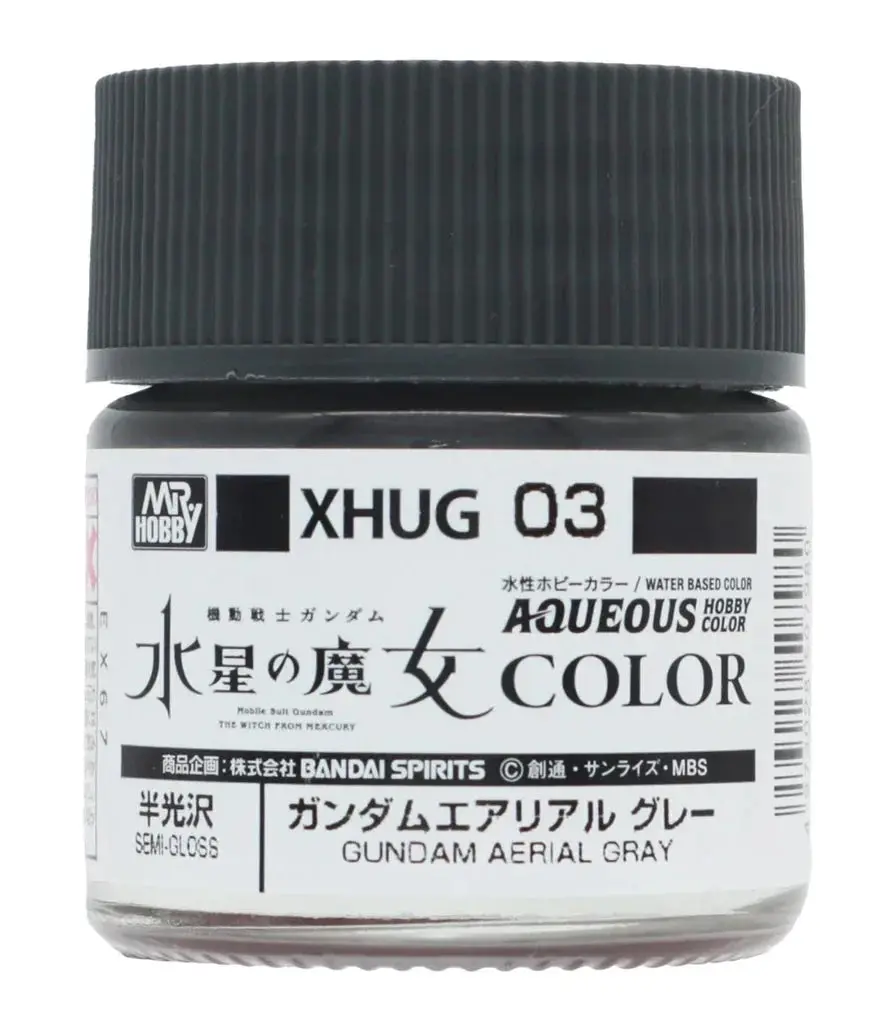 Mr. Hobby Aqueous Hobby Color Witch From Mercury Xhug03 Gundam Aerial Gray Semi Gloss 10Ml Bottle 1