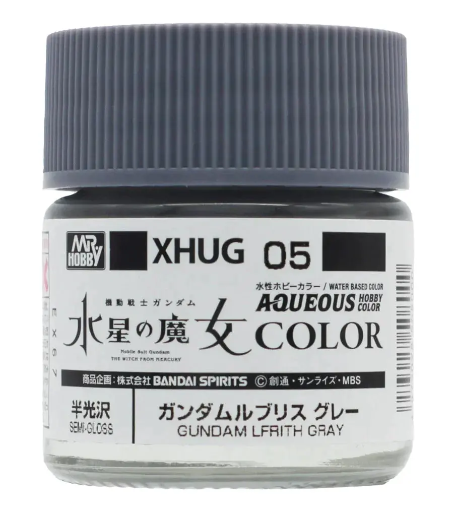 Mr. Hobby Aqueous Hobby Color Witch From Mercury Xhug05 Gundam Lfrith Gray Semi Gloss 10Ml Bottle 1