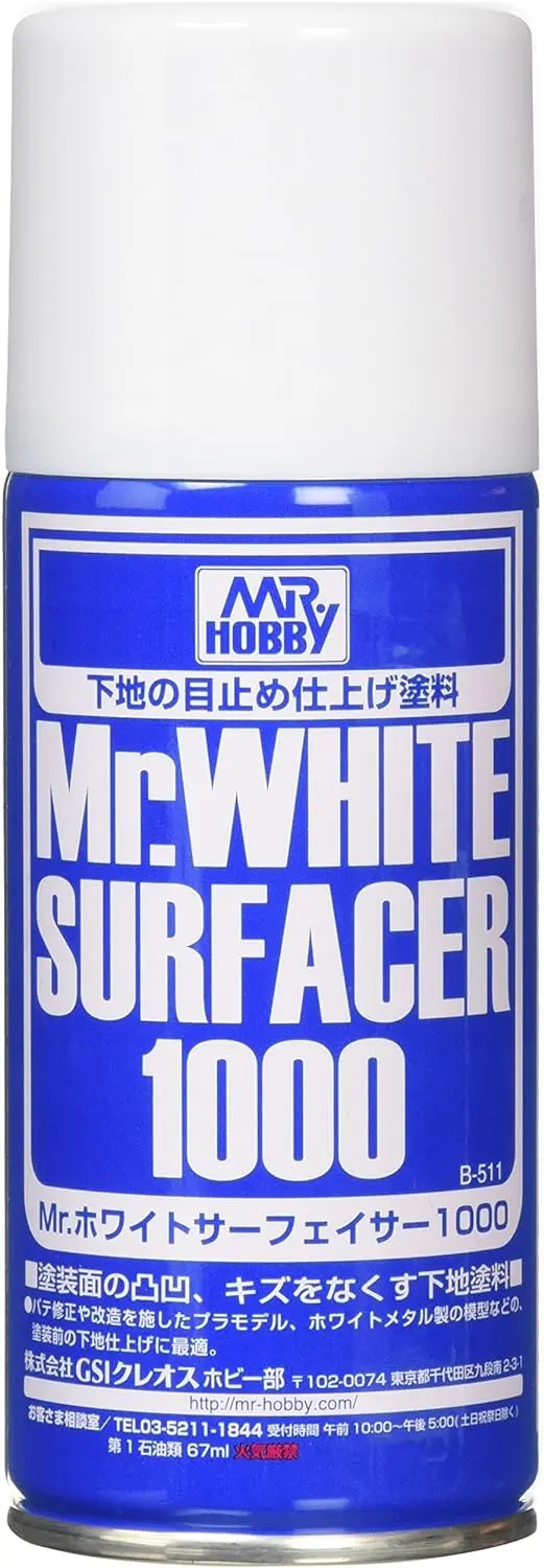 Mr. Hobby Mr. White Surfacer 1000 Spray 170Ml B511 B-511 Model Kit 1
