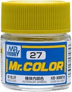 Mr. Hobby Mr. Color C27 Semi-Gloss Interior Green 10Ml Bottle 1