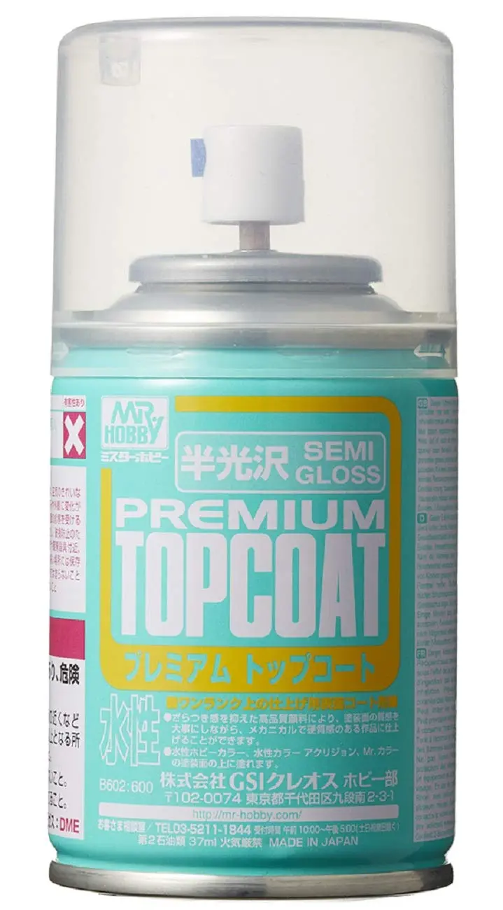 Mr. Hobby Mr. Premium Top Coat Semi-Gloss Spray 88Ml B602 B-602 Model Kit 1