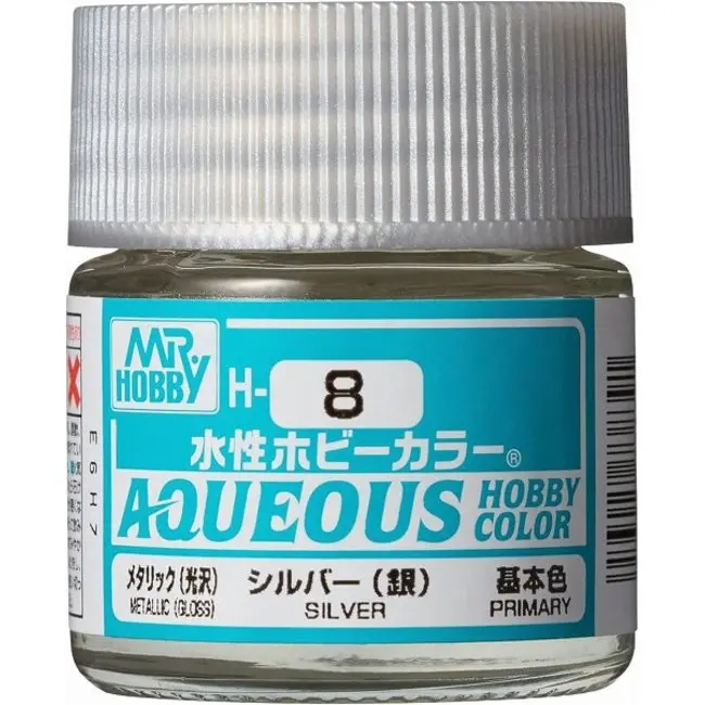 Mr. Hobby Aqueous Hobby Color H8 Metallic Silver 10Ml Bottle 1