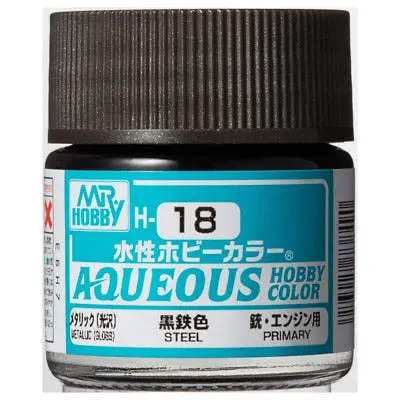 Mr. Hobby Aqueous Hobby Color H18 Metallic Steel 10Ml Bottle 1