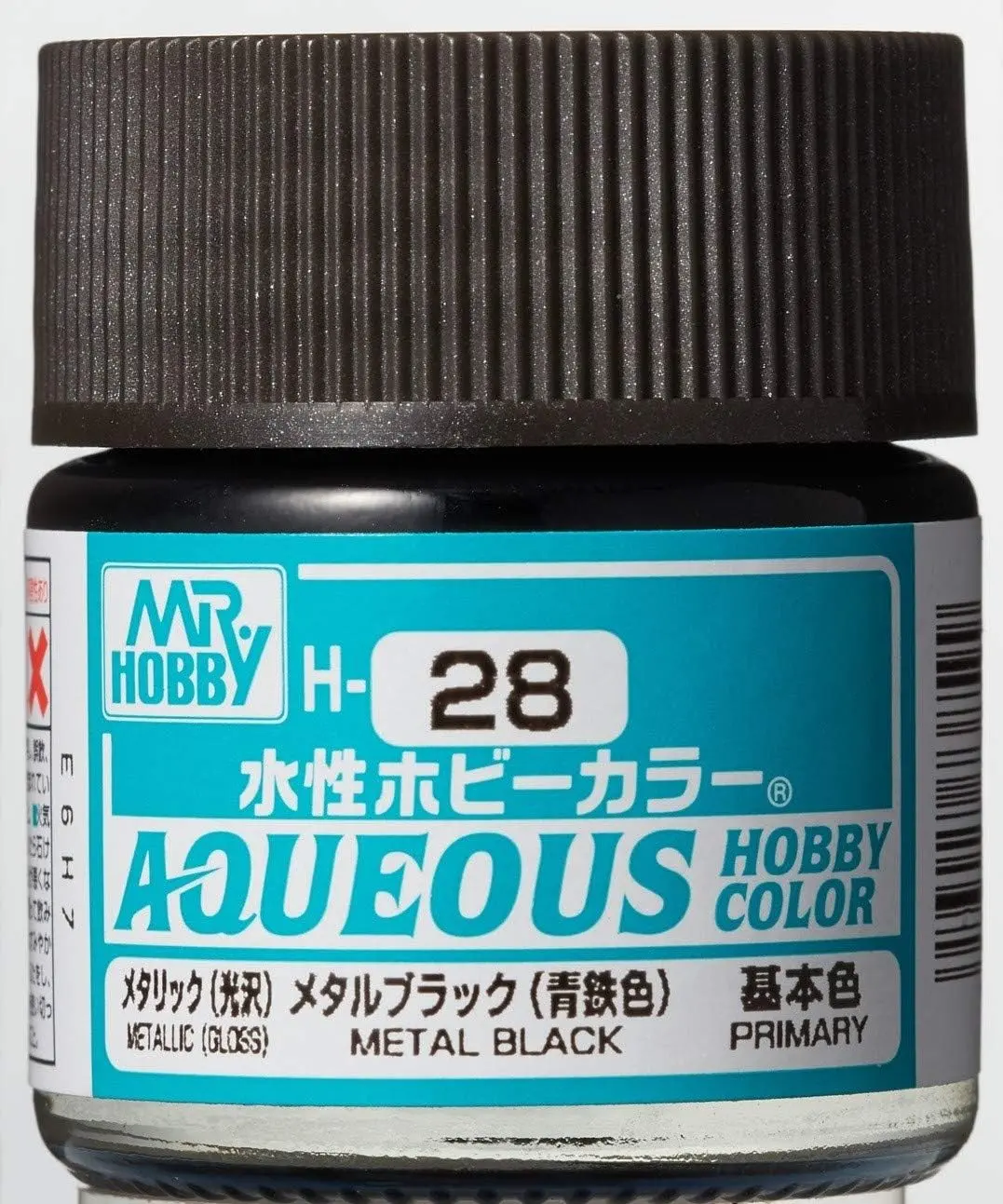 Mr. Hobby Aqueous Hobby Color H28 Metallic Metal Black 10Ml Bottle 1