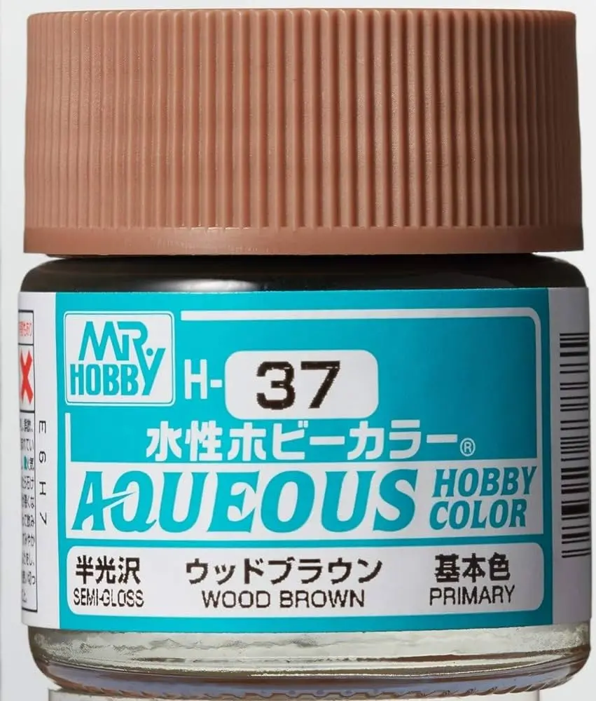 Mr. Hobby Aqueous Hobby Color H37 Semi-Gloss Wood Brown 10Ml Bottle 1