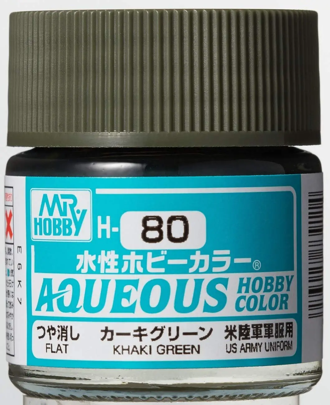 Mr. Hobby Aqueous Hobby Color H80 Flat Khaki Green 10Ml Bottle 1