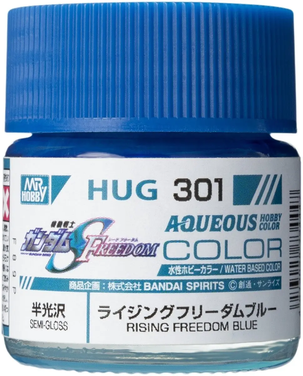 Mr. Hobby Aqueous Hobby Color Gundam Seed Freedom Hug301 Rising Freedom Blue Semi Gloss 10Ml Bottle 1