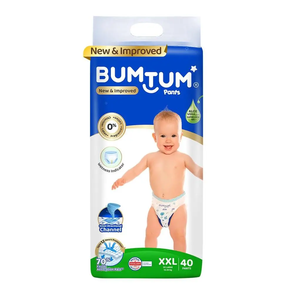 Bumtum (Size-Xxl) New And Improved Diaper | 40 Pants |  | 15-25 Kgs 1