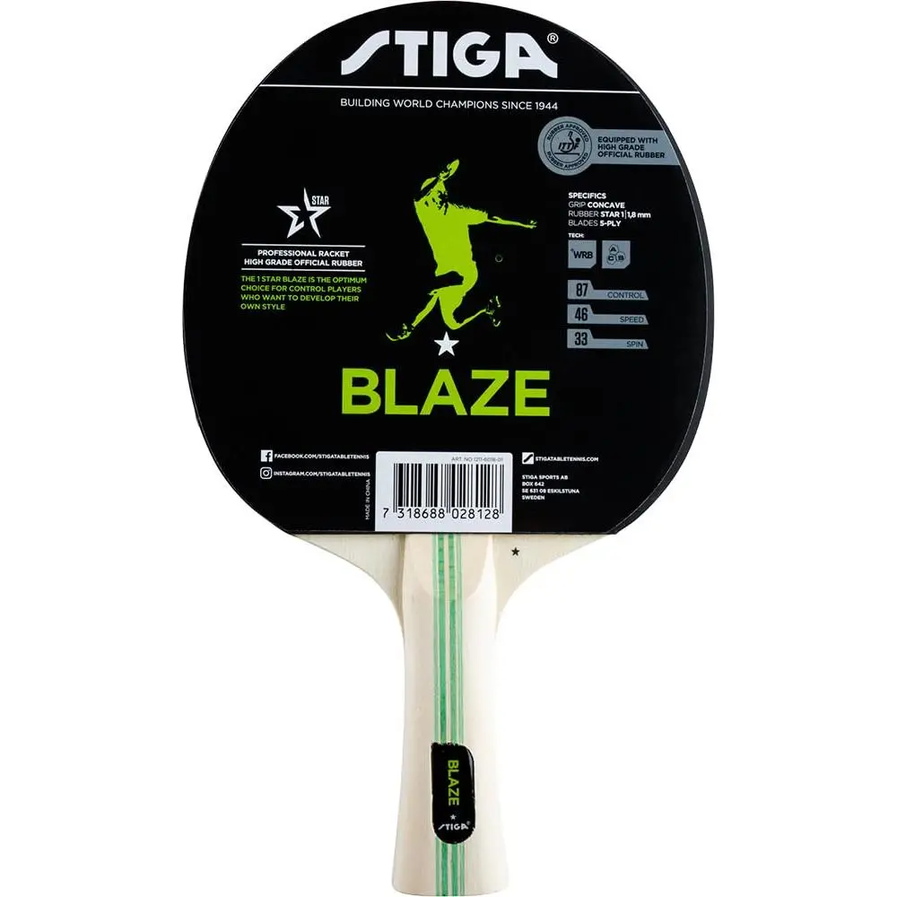 Stiga Carbon Fiber Blaze Table Tennis Bat - Intermediate Table Tennis Racket 1