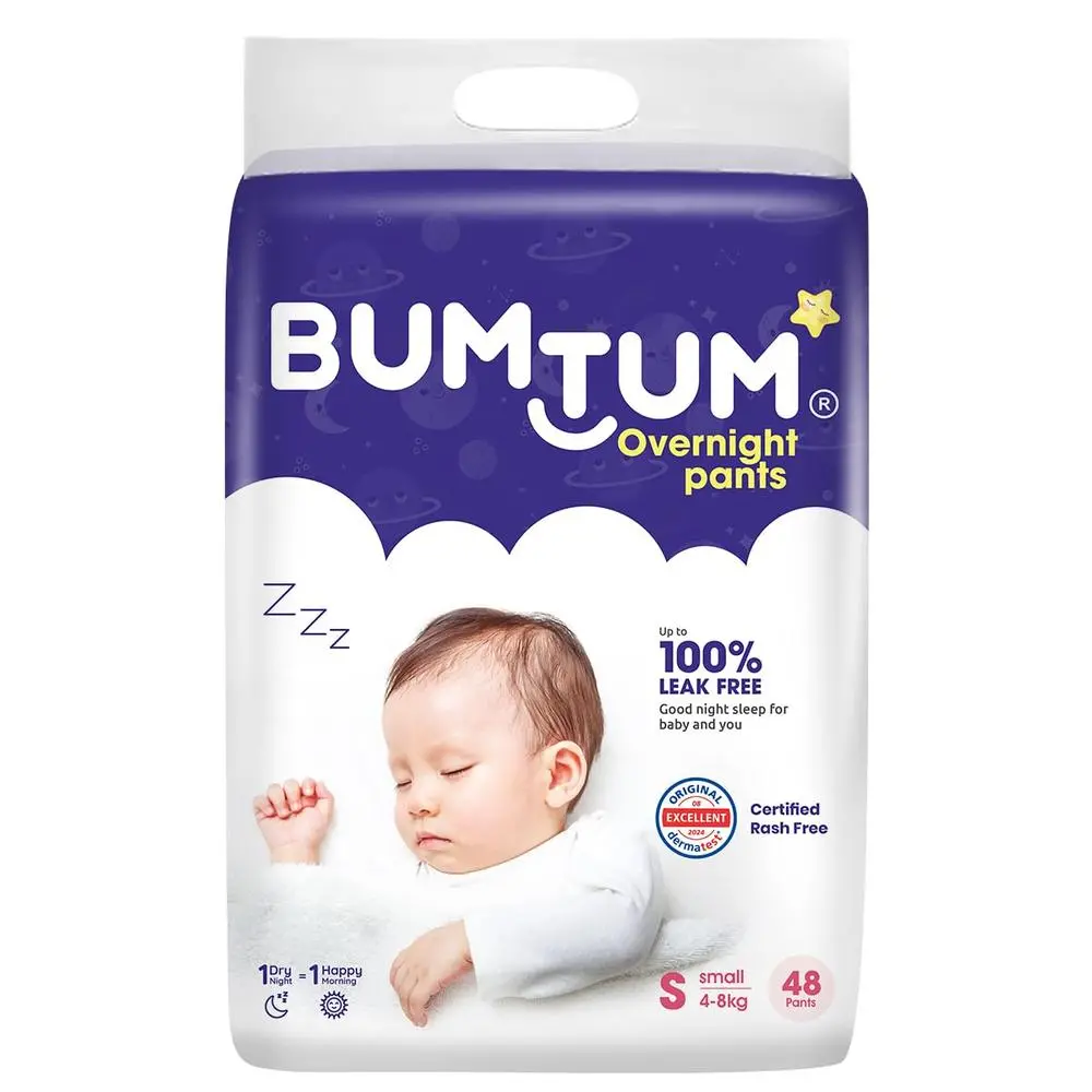 Bumtum (Size-S) Overnight Diaper Pants | 48 Pants |  | 4-8 Kgs 1