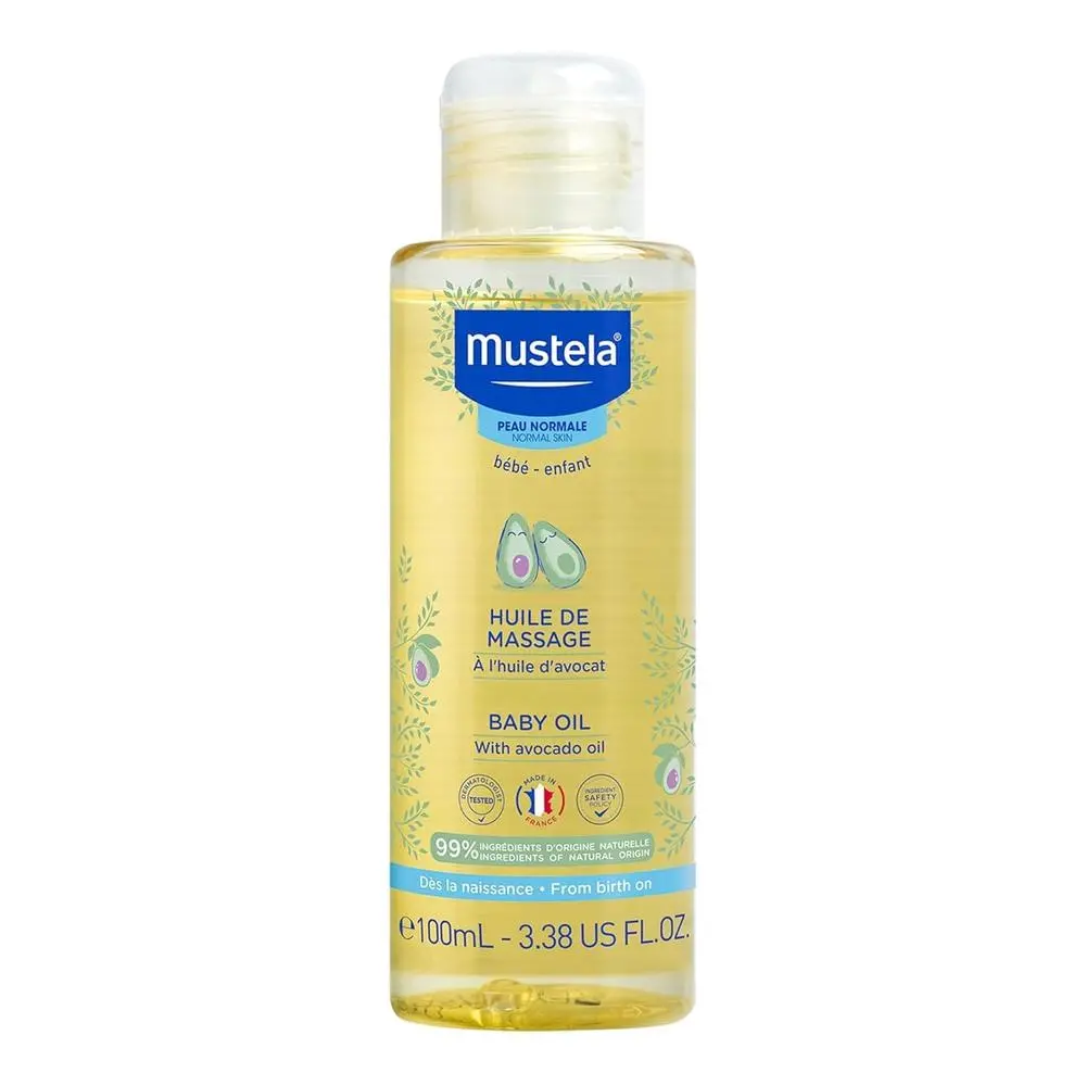 Mustela Baby Massage Oil - 100Ml | Avocado Oil, Sunflower Oil & Protective Vegetable Oil 1