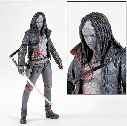 Skybound Exclusive The Walking Dead Michonne Black/White Bloody Action Figure Sdcc Exclusive 1