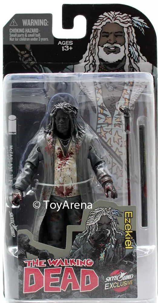 Skybound Exclusive The Walking Dead Ezekiel Black And White Bloody Action Figure 1