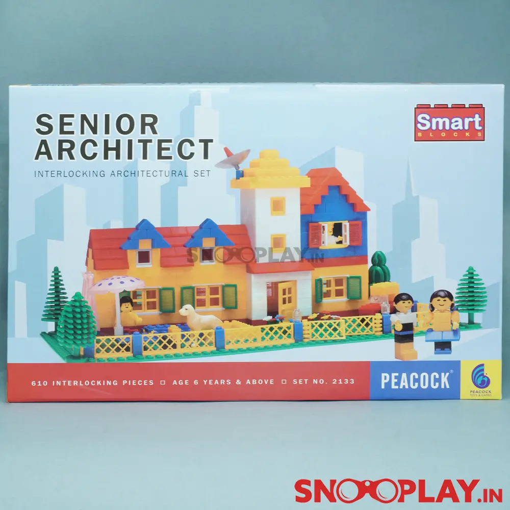 Peacock 610 Pieces Interlocking Building Block Set - Senior Architect (6-10 Years) 1