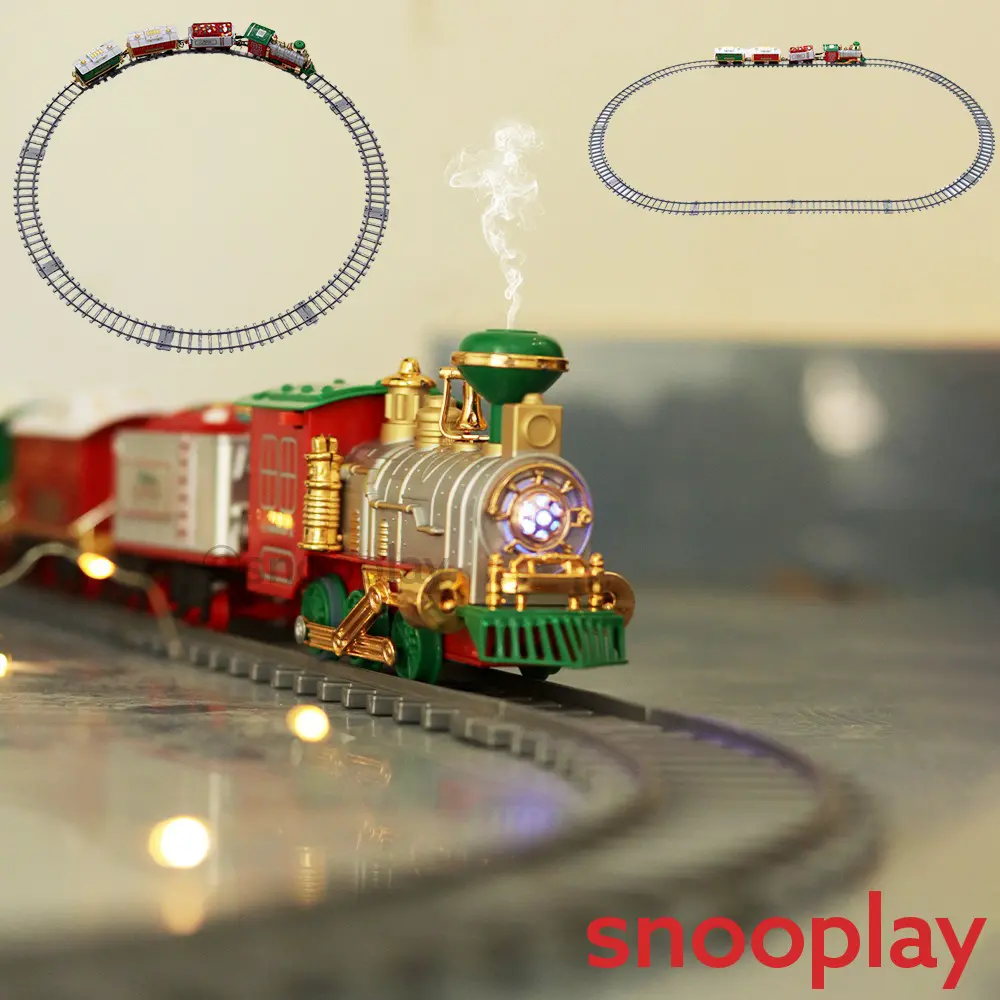 Real Smoke Simulation Train Track Set With Pushback Miniature & Accessories - 19 Pieces (3-8 Years) 1