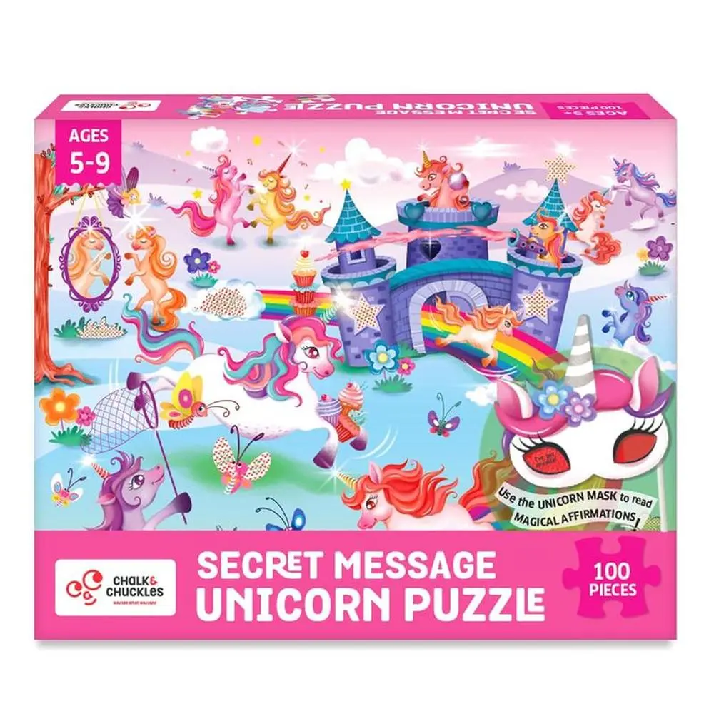Chalk & Chuckles 100 Pieces Puzzle - Unicorn Secret Message (5-7 Years) 1
