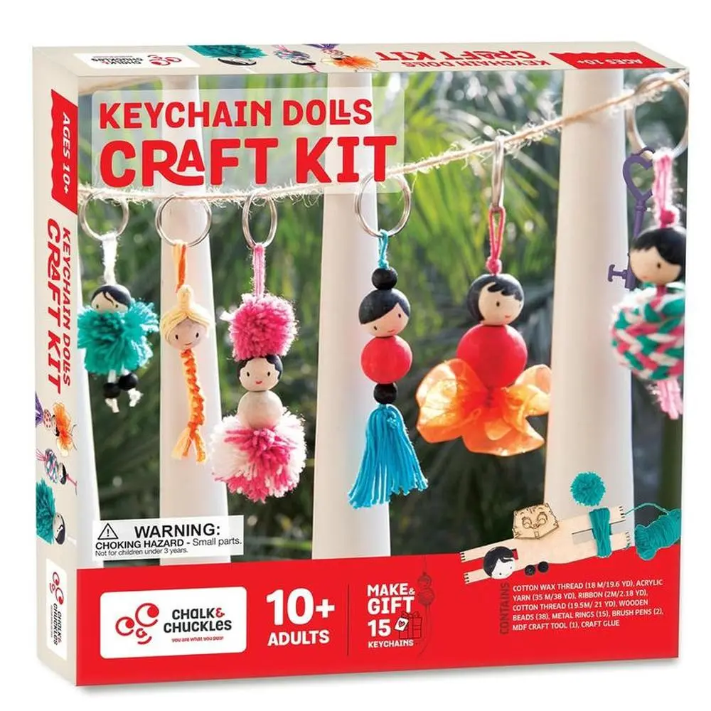 Chalk & Chuckles Diy Keychain Dolls Craft Kit - 15 Cute Creations (9 Years Till Grown Ups) 1