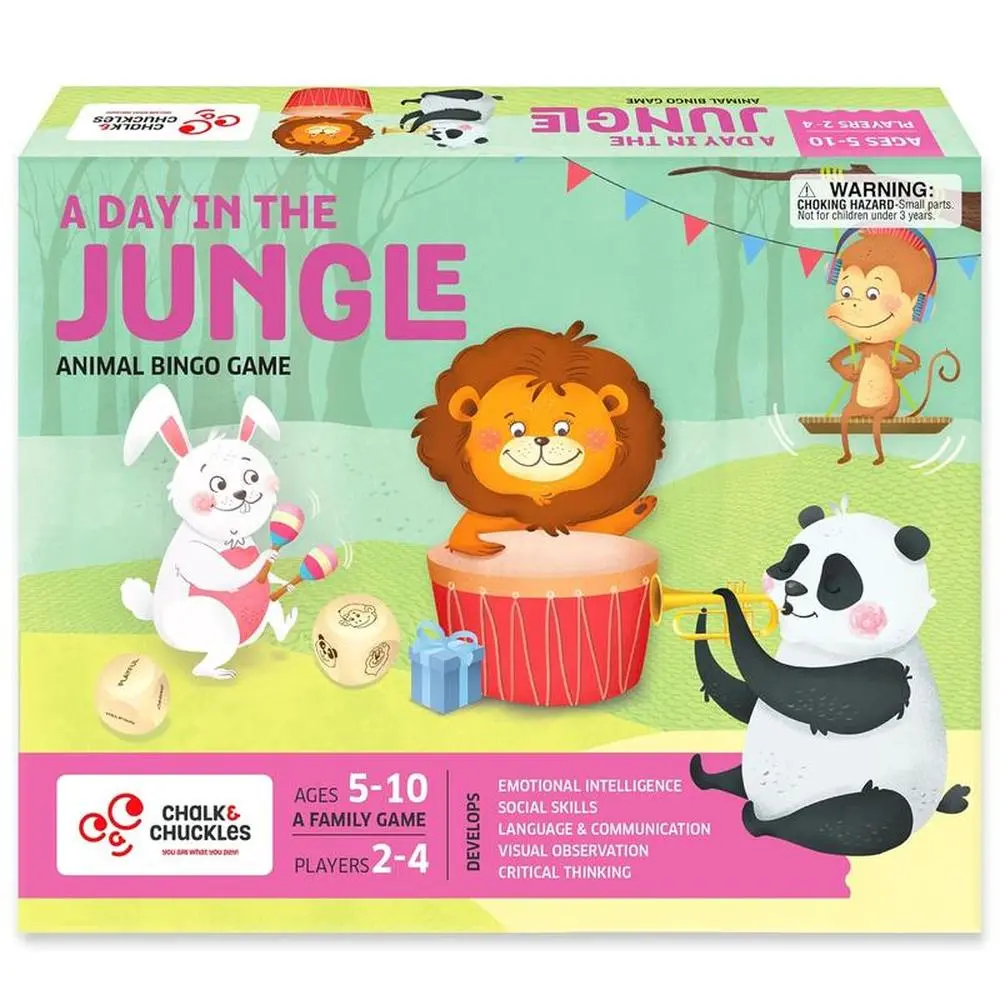 Chalk & Chuckles Animal Bingo Game - A Day In The Jungle (5-10 Years) 1