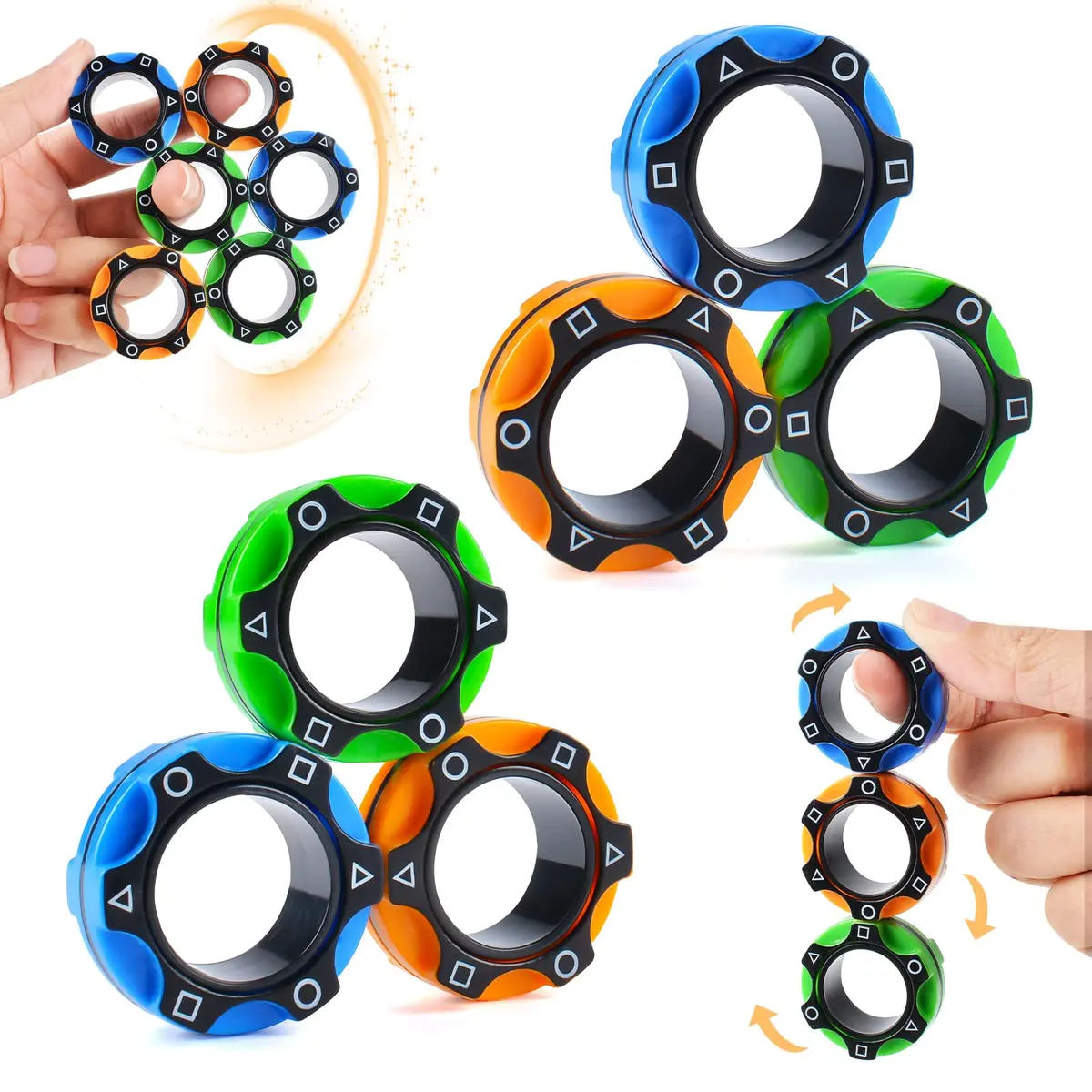 Magnetic Finger Rings Fidget Spinner Toy Anti-Stress Anxiety Relief 1