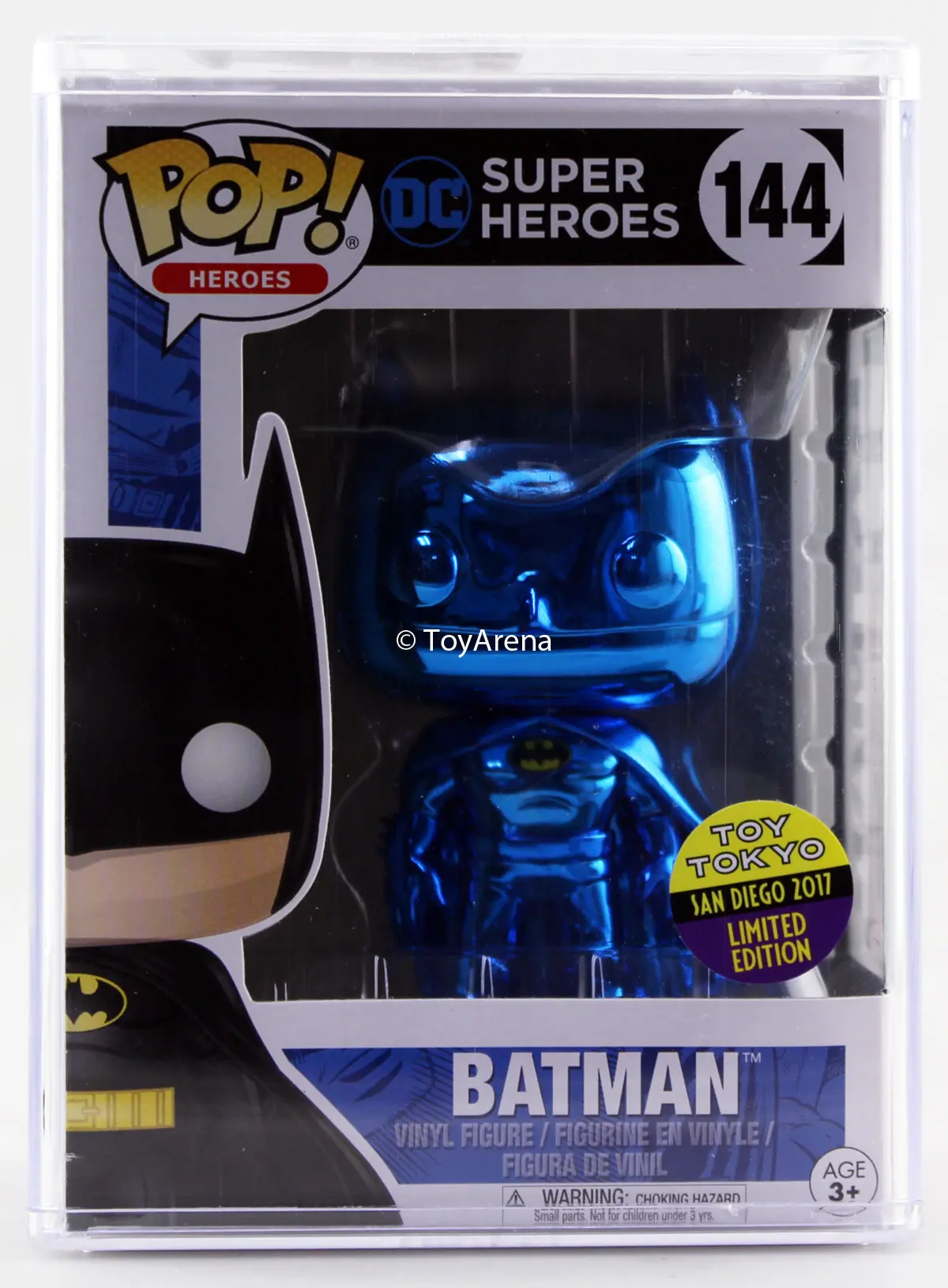 Funko Pop Blue Chrome Batman Toy Tokyo San Diego 2017 Exclusive With Hard Case 1