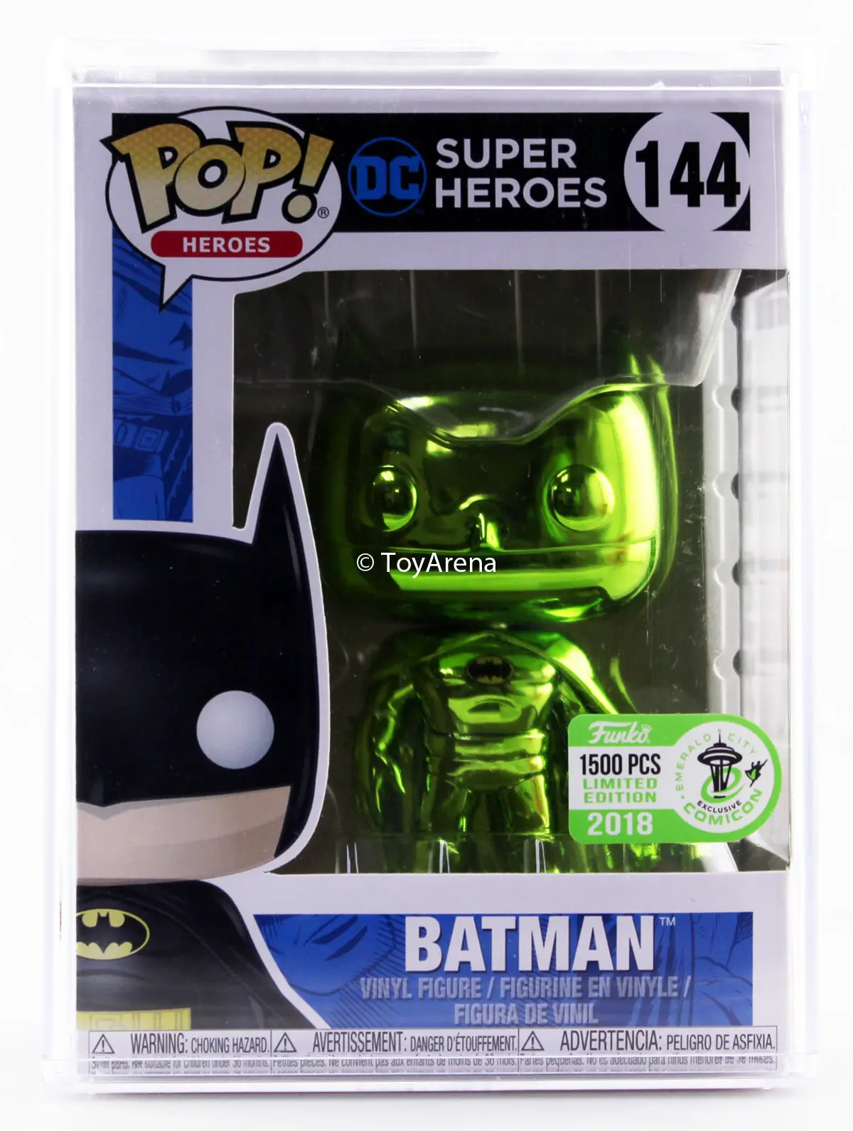 Funko Pop Green Chrome Batman Eccc 2018 Exclusive With Hard Case 1