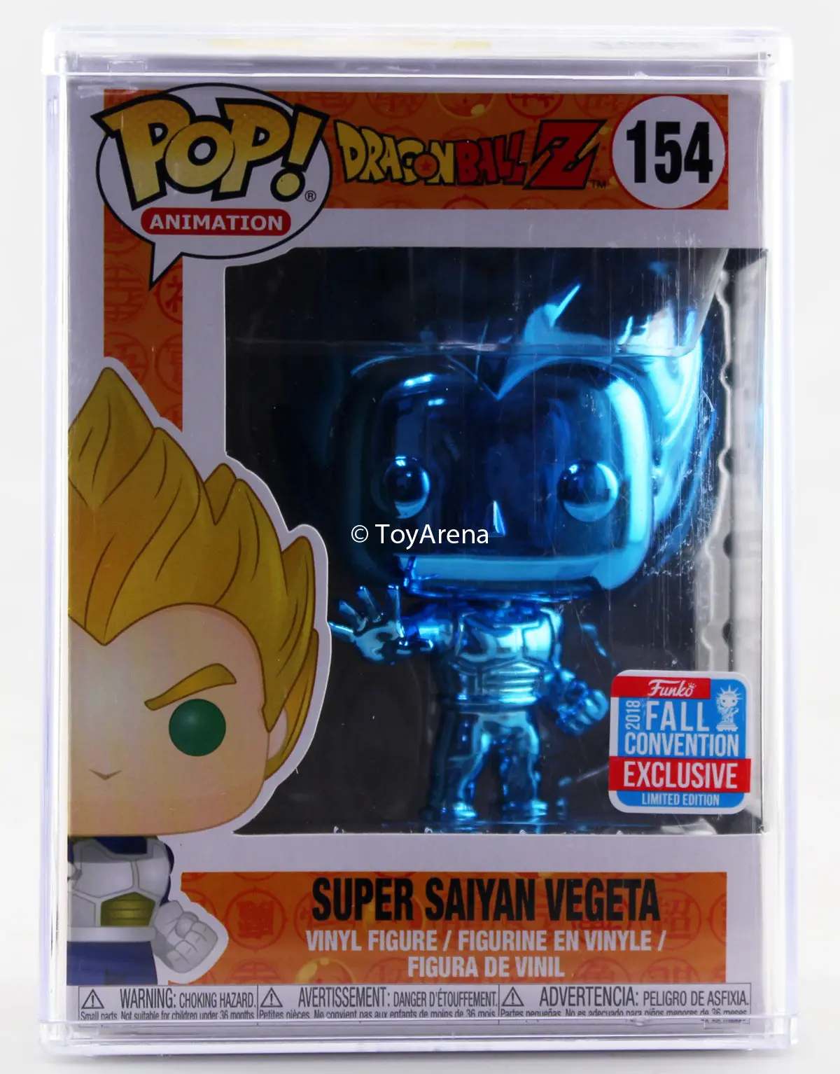 Funko Pop Blue Chrome Super Saiyan Vegeta Nycc 2018 Exclusive With Hard Case 1